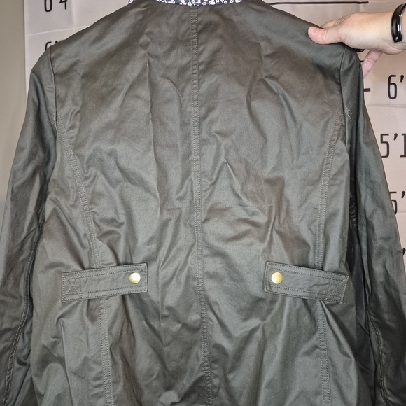 J. Crew Olive Green Jacket with Brown Collar - Picture 8 of 14